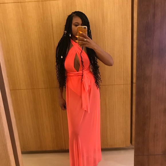 Dresses & Skirts - See through Coral dress with attached body suit